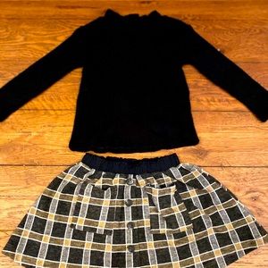 Zara top and plaid skirt